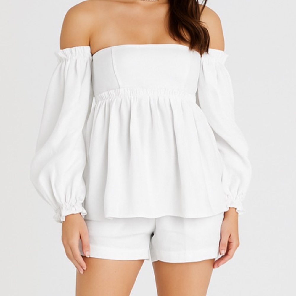 Aqua Blu Australia Blanca Kristen Top White Off-Shoulder